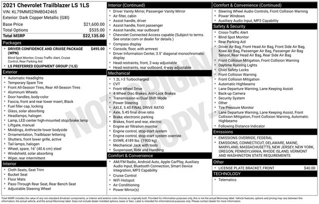 Used 2021 Chevrolet TrailBlazer For Sale in Grove City, OH