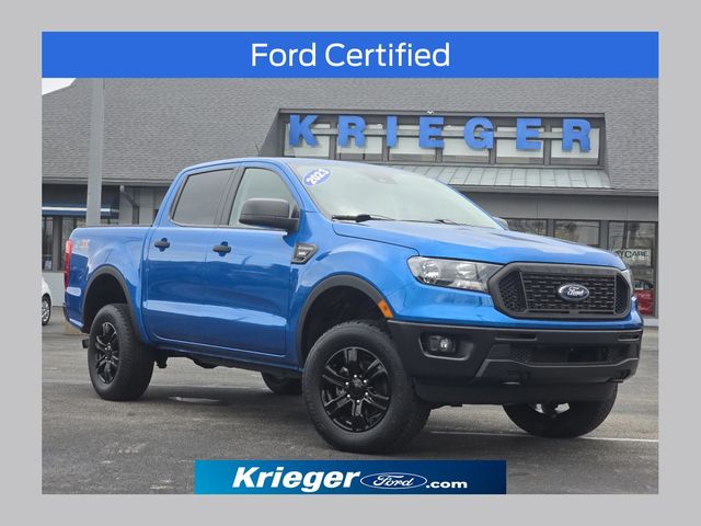 Velocity Blue Metallic 2023 Ford Ranger XL SuperCrew 4WD Pickup Truck Four-Wheel Drive Automatic