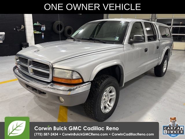 Silver 2003 Dodge Dakota SLT Quad Cab 4WD Pickup Truck Four-Wheel Drive 5-Speed Automatic