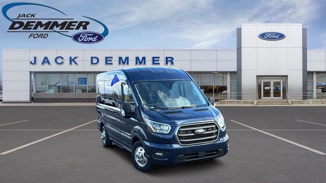 Blue Jeans Metallic 2020 Ford Transit Passenger 150 XLT Medium Roof AWD with Sliding Passenger-Side Door Van All-Wheel Drive