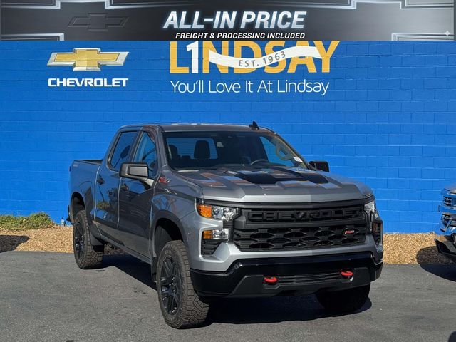 Sterling Gray Metallic 2026 Chevrolet Silverado 1500 Custom Trail Boss Crew Cab 4WD Pickup Truck Four-Wheel Drive 8-Speed Automatic