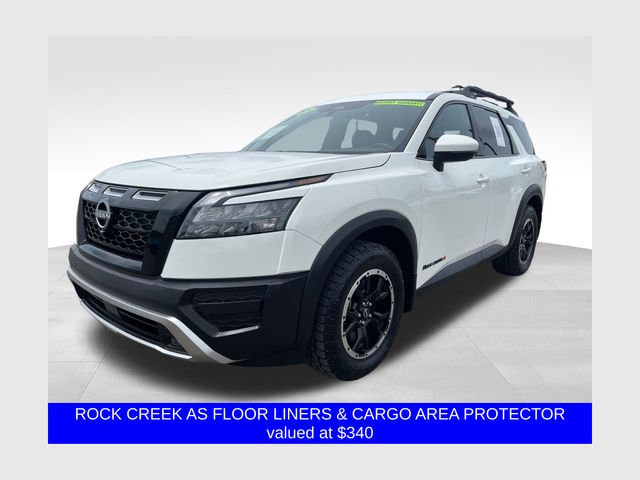Glacier White 2024 Nissan Pathfinder Rock Creek 4WD SUV / Crossover All-Wheel Drive 9-Speed Automatic