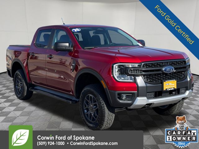 Ruby Red Metallic 2025 Ford Ranger XLT SuperCrew 4WD Pickup Truck Four-Wheel Drive Automatic