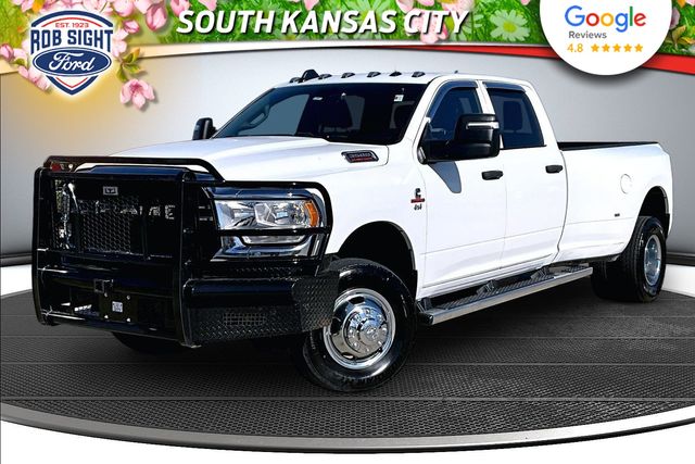Bright White Clearcoat 2023 RAM 3500 Tradesman Crew Cab LB DRW 4WD Pickup Truck Four-Wheel Drive 6-Speed Automatic