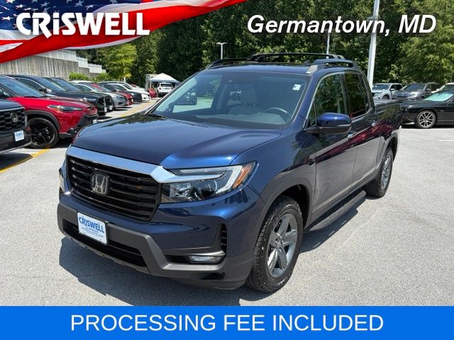 Black (Obsidian Blue Pearl) 2023 Honda Ridgeline Pickup Truck All-Wheel Drive 9-Speed Automatic
