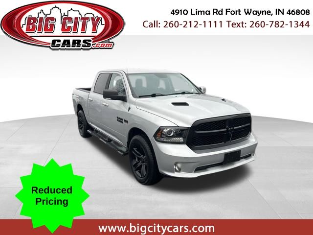 Bright Silver Metallic Clearcoat 2018 RAM 1500 Night Crew Cab 4WD Pickup Truck Four-Wheel Drive 8-Speed Automatic