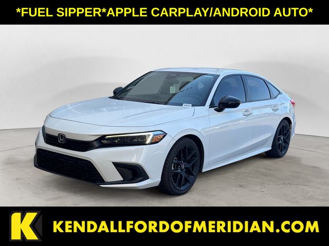 Platinum White Pearl 2022 Honda Civic Sedan Front-Wheel Drive Continuously Variable Transmission
