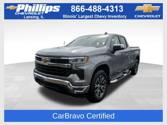 Sterling Gray Metallic 2023 Chevrolet Silverado 1500 LT Double Cab 4WD Pickup Truck Four-Wheel Drive 8-Speed Automatic