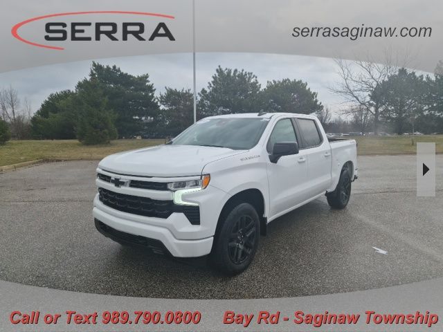 Summit White 2025 Chevrolet Silverado 1500 RST Crew Cab 4WD Pickup Truck Four-Wheel Drive 8-Speed Automatic