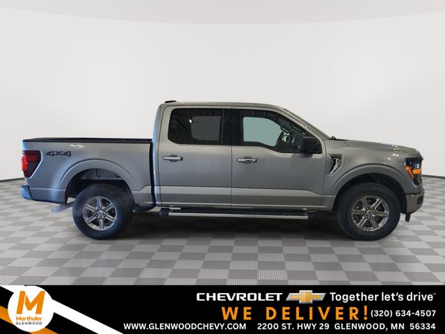 Iconic Silver Metallic 2024 Ford F-150 XLT SuperCrew 4WD Pickup Truck Four-Wheel Drive Automatic
