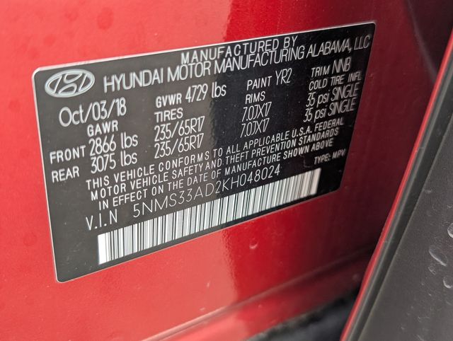 2019 Hyundai Santa Fe SEL Orange at DeMontrond Gulf Freeway