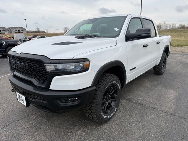 Bright White Clearcoat 2026 RAM 1500 Rebel Crew Cab 4WD Pickup Truck Four-Wheel Drive 8-Speed Automatic