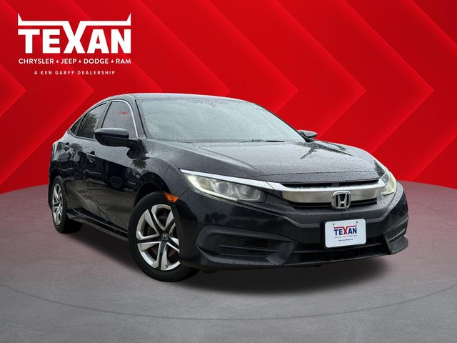 2016 Honda Civic LX Black at Texan Dodge Chrysler Jeep Ram