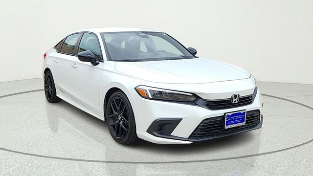 White 2022 Honda Civic Sport FWD Sedan Front-Wheel Drive Continuously Variable Transmission