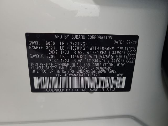 2026 – Subaru – Ascent