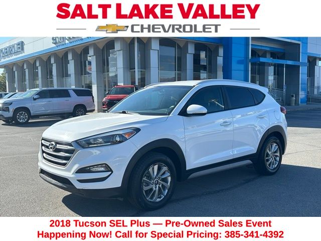 Dazzling White 2018 Hyundai Tucson 2.0L SEL Plus AWD SUV / Crossover All-Wheel Drive 6-Speed Automatic
