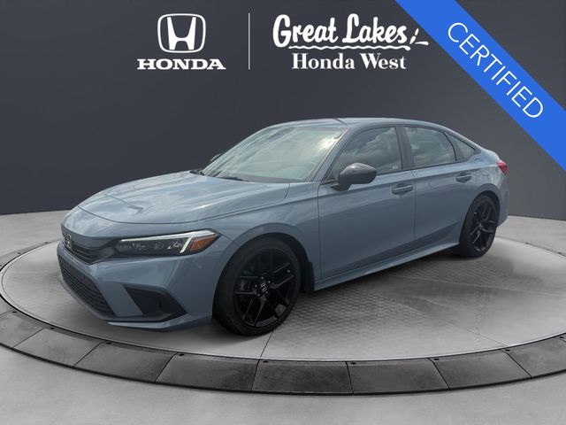 Sonic Gray Pearl 2023 Honda Civic Sedan Front-Wheel Drive Continuously Variable Transmission