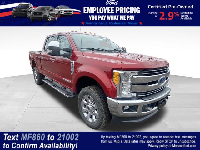Ruby Red Metallic 2017 Ford F-250 Super Duty Lariat Crew Cab 4WD Pickup Truck Four-Wheel Drive 6-Speed Automatic