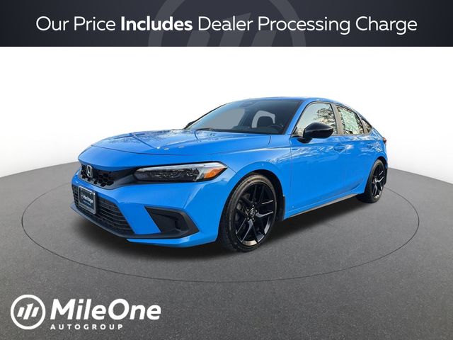Boost Blue Pearl 2023 Honda Civic Hatchback Hatchback Front-Wheel Drive Continuously Variable Transmission