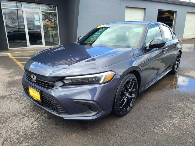 Gray 2024 Honda Civic Sport FWD Sedan Front-Wheel Drive Continuously Variable Transmission