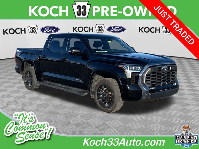 Midnight Black Metallic 2024 Toyota Tundra Platinum CrewMax Cab 4WD Pickup Truck Four-Wheel Drive Automatic