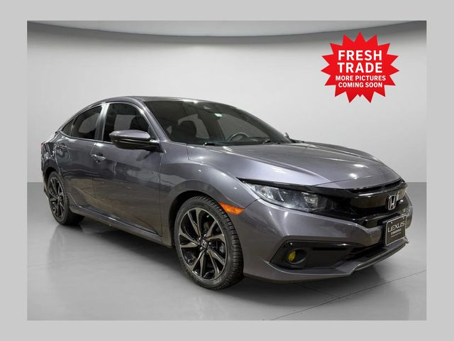 Gray (Modern Steel Metallic) 2019 Honda Civic Sport FWD Sedan Front-Wheel Drive Continuously Variable Transmission