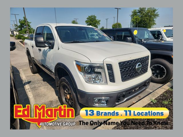 Pearl White 2018 Nissan Titan Pickup Truck Four-Wheel Drive 7-Speed Automatic