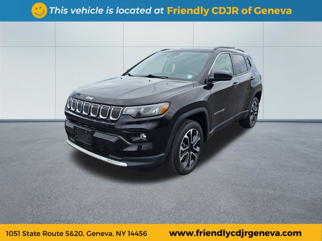 Diamond Black Crystal Pearlcoat 2022 Jeep Compass Limited 4WD SUV / Crossover Four-Wheel Drive 9-Speed Automatic