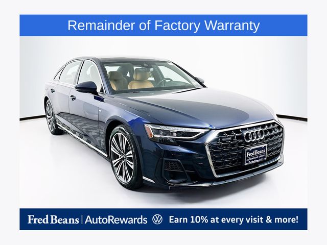 Blue Metallic 2023 Audi A8 L quattro 55 TFSI Sedan All-Wheel Drive 8-Speed Automatic