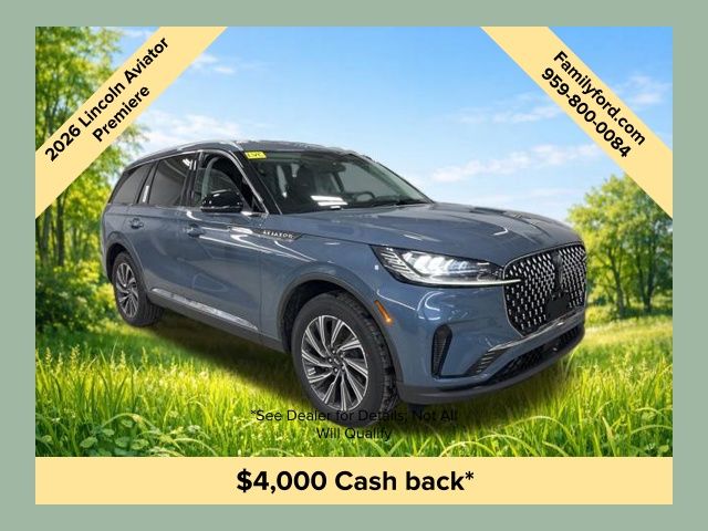 Whisper Blue Metallic Clearcoat 2026 Lincoln Aviator Premiere AWD SUV / Crossover All-Wheel Drive Automatic