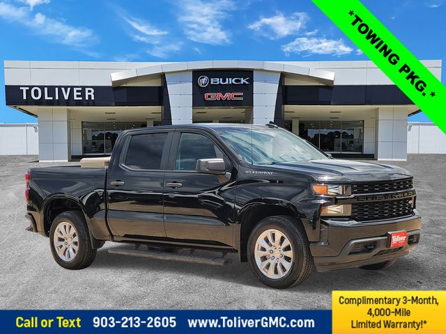 Black 2021 Chevrolet Silverado 1500 Custom Crew Cab RWD Pickup Truck 4X2 8-Speed Automatic