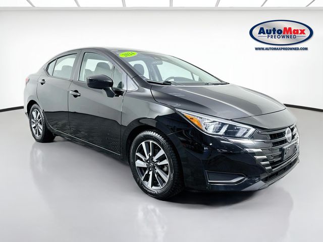 Super Black 2024 Nissan Versa Sedan Front-Wheel Drive Continuously Variable Transmission