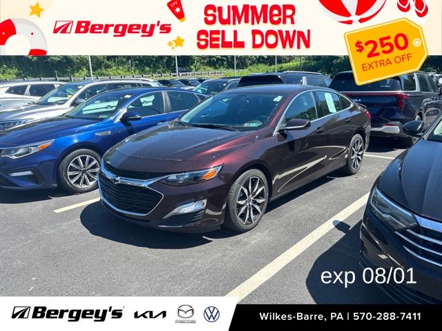 Black Cherry Metallic 2021 Chevrolet Malibu Sedan Front-Wheel Drive Continuously Variable Transmission
