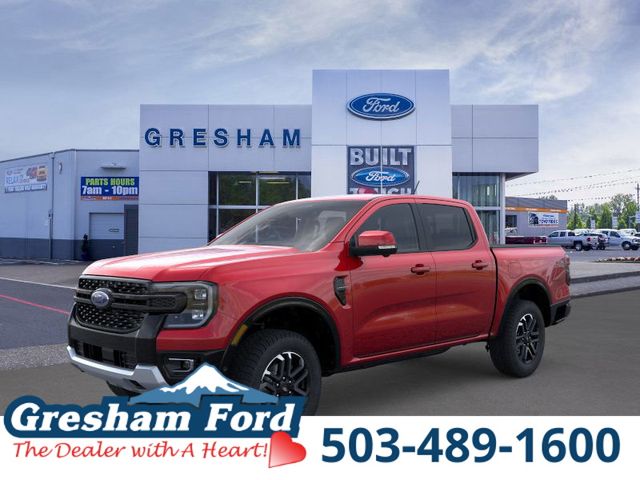 Ruby Red Metallic Tinted Clearcoat 2025 Ford Ranger Lariat SuperCrew 4WD Pickup Truck Four-Wheel Drive Automatic