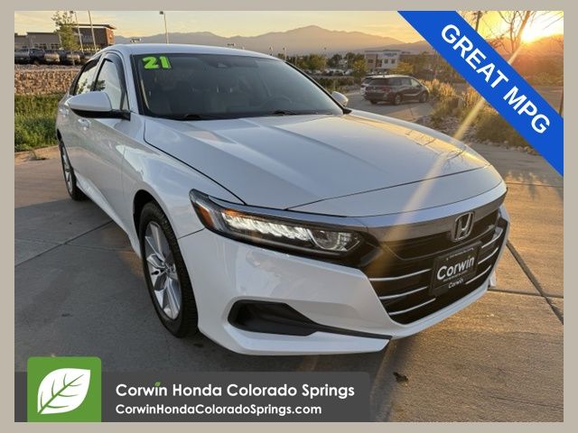 Platinum White Pearl 2021 Honda Accord Sedan Front-Wheel Drive Continuously Variable Transmission