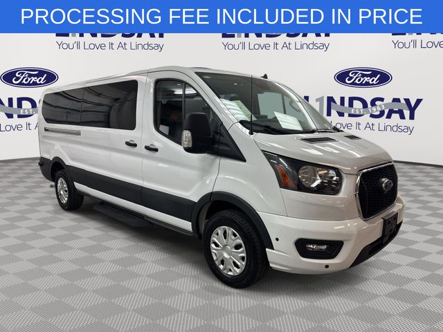 Oxford White 2024 Ford Transit Passenger 350 XLT Low Roof LB RWD Van Rear-Wheel Drive
