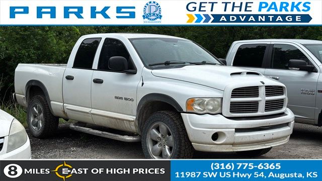 Bright White 2005 Dodge RAM 1500 SLT Quad Cab 4WD Pickup Truck Four-Wheel Drive 5-Speed Automatic