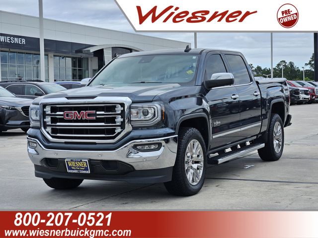 Dark Slate Metallic 2018 GMC Sierra 1500 SLT Crew Cab Pickup Truck 4X2 6-Speed Automatic Overdrive