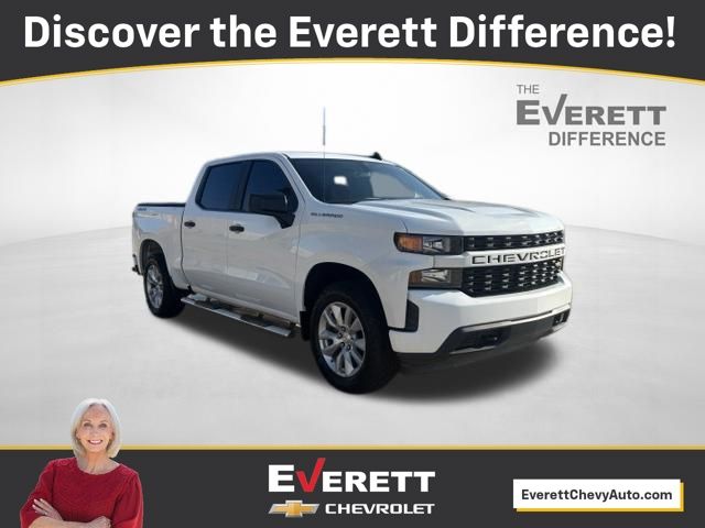 Summit White 2020 Chevrolet Silverado 1500 Custom Crew Cab 4WD Pickup Truck Four-Wheel Drive 6-Speed Automatic Overdrive