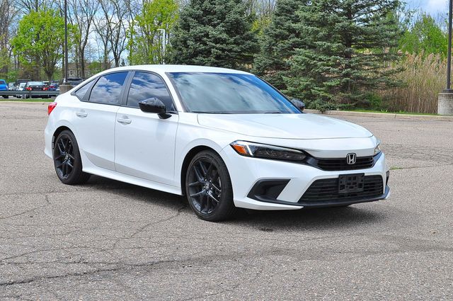 Platinum White Pearl 2023 Honda Civic Sport FWD Sedan Front-Wheel Drive Continuously Variable Transmission