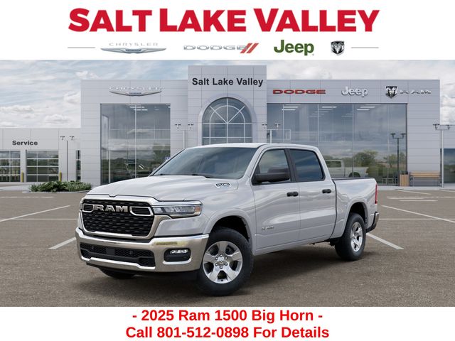Bright White Clearcoat 2025 RAM 1500 Big Horn Crew Cab 4WD Pickup Truck Four-Wheel Drive 8-Speed Automatic