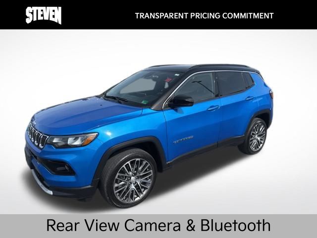 Laser Blue Pearlcoat 2023 Jeep Compass Limited 4WD SUV / Crossover Four-Wheel Drive 8-Speed Automatic