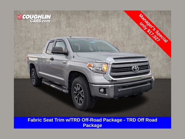 Silver Sky Metallic 2014 Toyota Tundra SR5 Double Cab 5.7L FFV 4WD Pickup Truck Four-Wheel Drive 6-Speed Automatic Overdrive