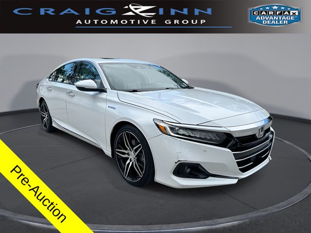 White 2022 Honda Accord Hybrid Sedan Front-Wheel Drive Continuously Variable Transmission