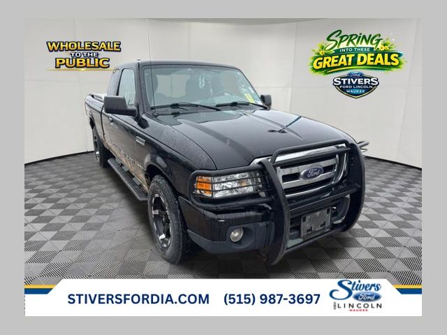 Black 2011 Ford Ranger XLT SuperCab 4-Door 4WD Pickup Truck Four-Wheel Drive 5-Speed Automatic Overdrive