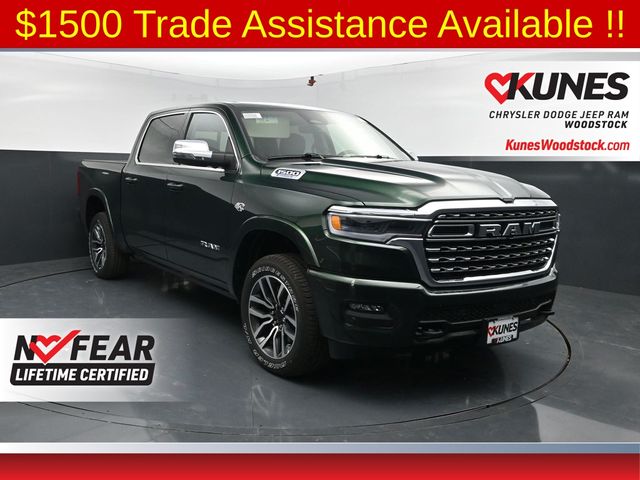 Serrano Green Metallic 2026 RAM 1500 Pickup Truck Four-Wheel Drive 8-Speed Automatic