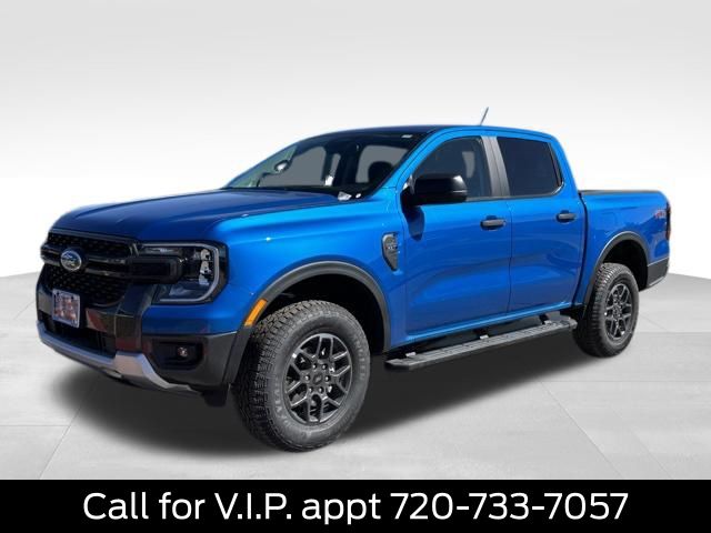 Velocity Blue Metallic 2025 Ford Ranger XLT SuperCrew 4WD Pickup Truck Four-Wheel Drive Automatic