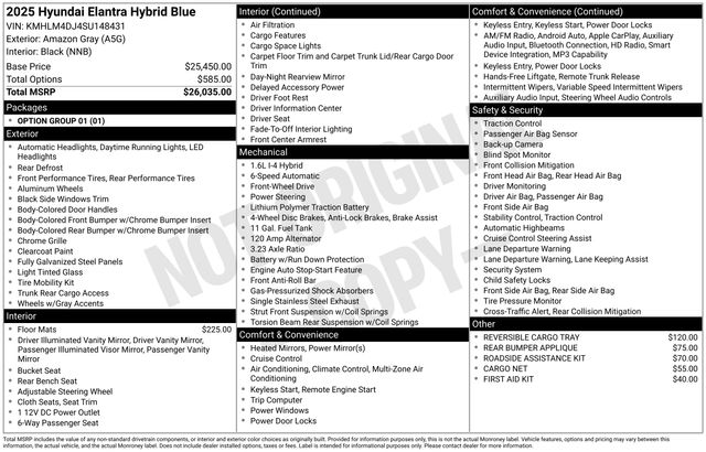 New 2025 Hyundai Elantra Hybrid For Sale in Indianapolis, IN