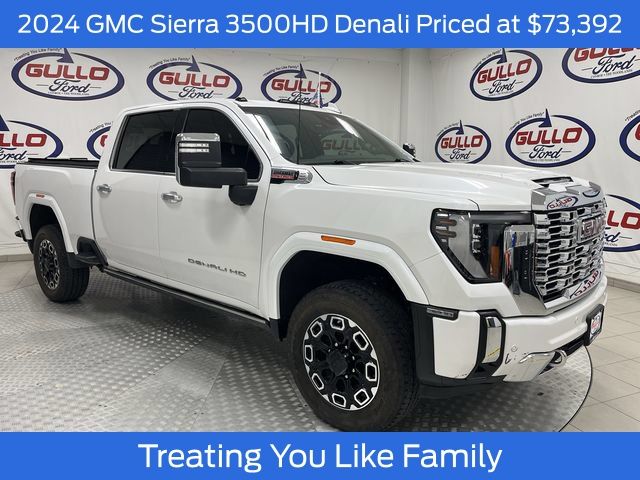 White Frost Tricoat 2024 GMC Sierra 3500HD Pickup Truck Four-Wheel Drive Automatic