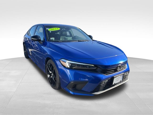 Aegean Blue Metallic 2023 Honda Civic Sport FWD Sedan Front-Wheel Drive Continuously Variable Transmission